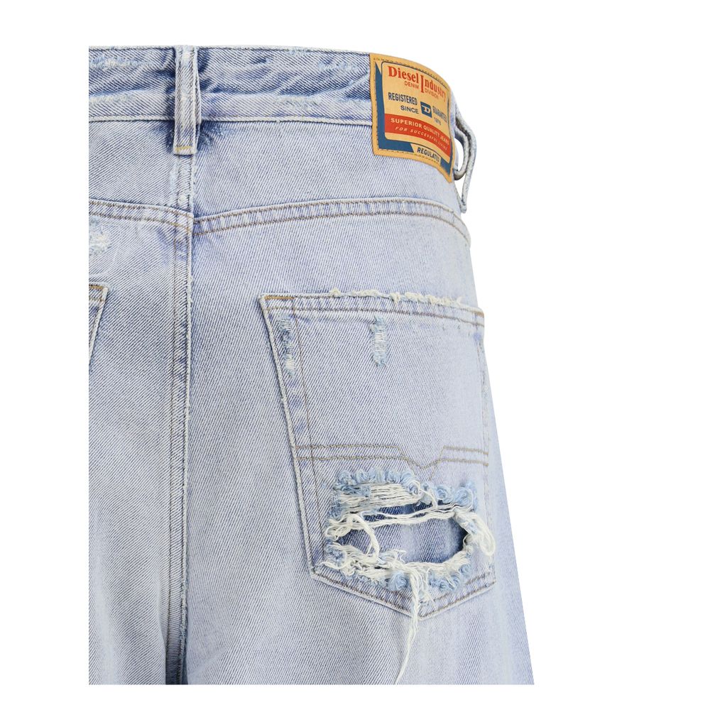 Diesel Hellblaue Baumwoll-Jeans mit lockerer Passform