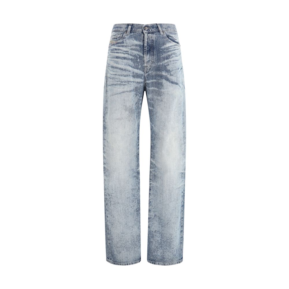 Diesel Hellblaue Baumwoll-Jeans mit geradem Bein