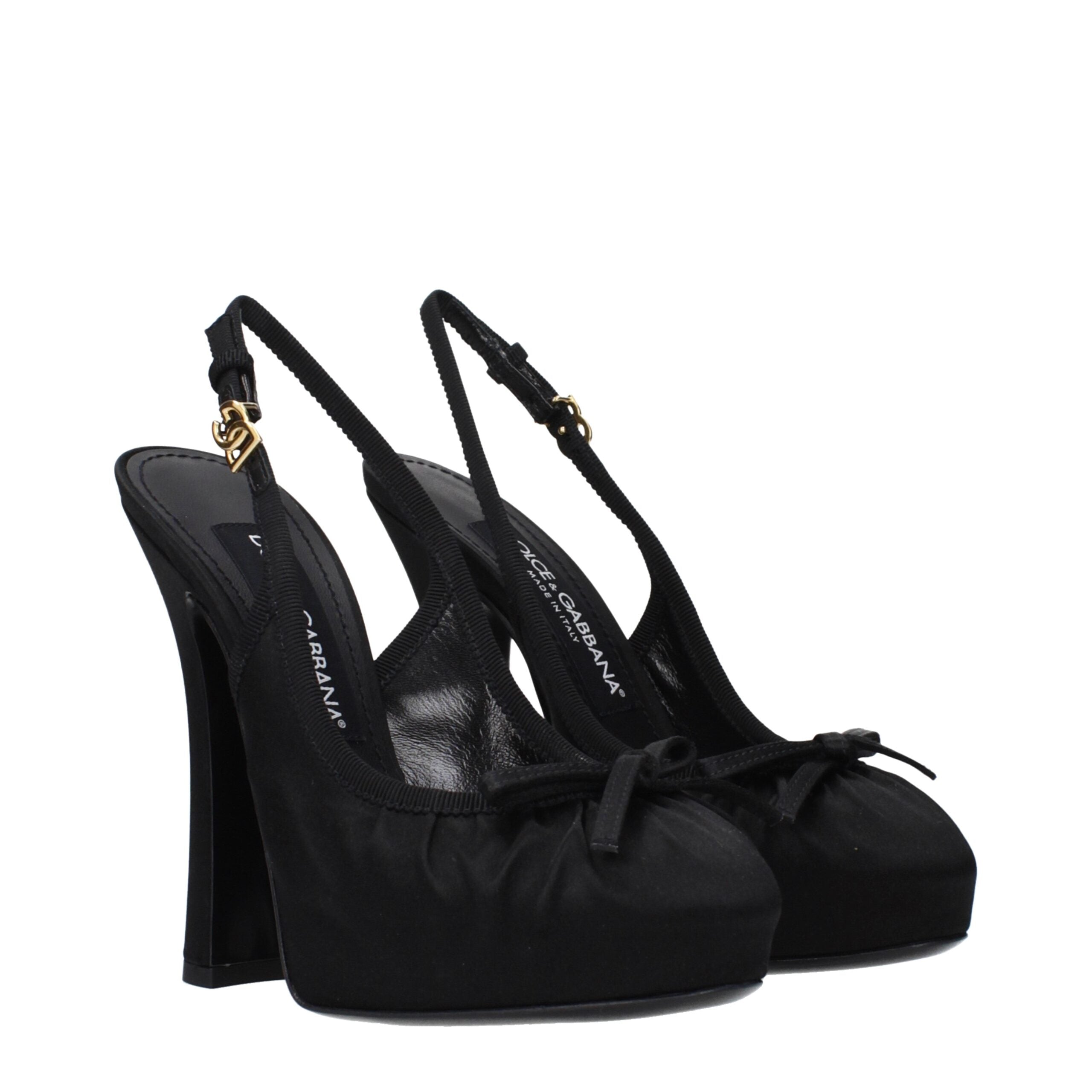 Dolce & Gabbana Schwarze Satin-Pumps