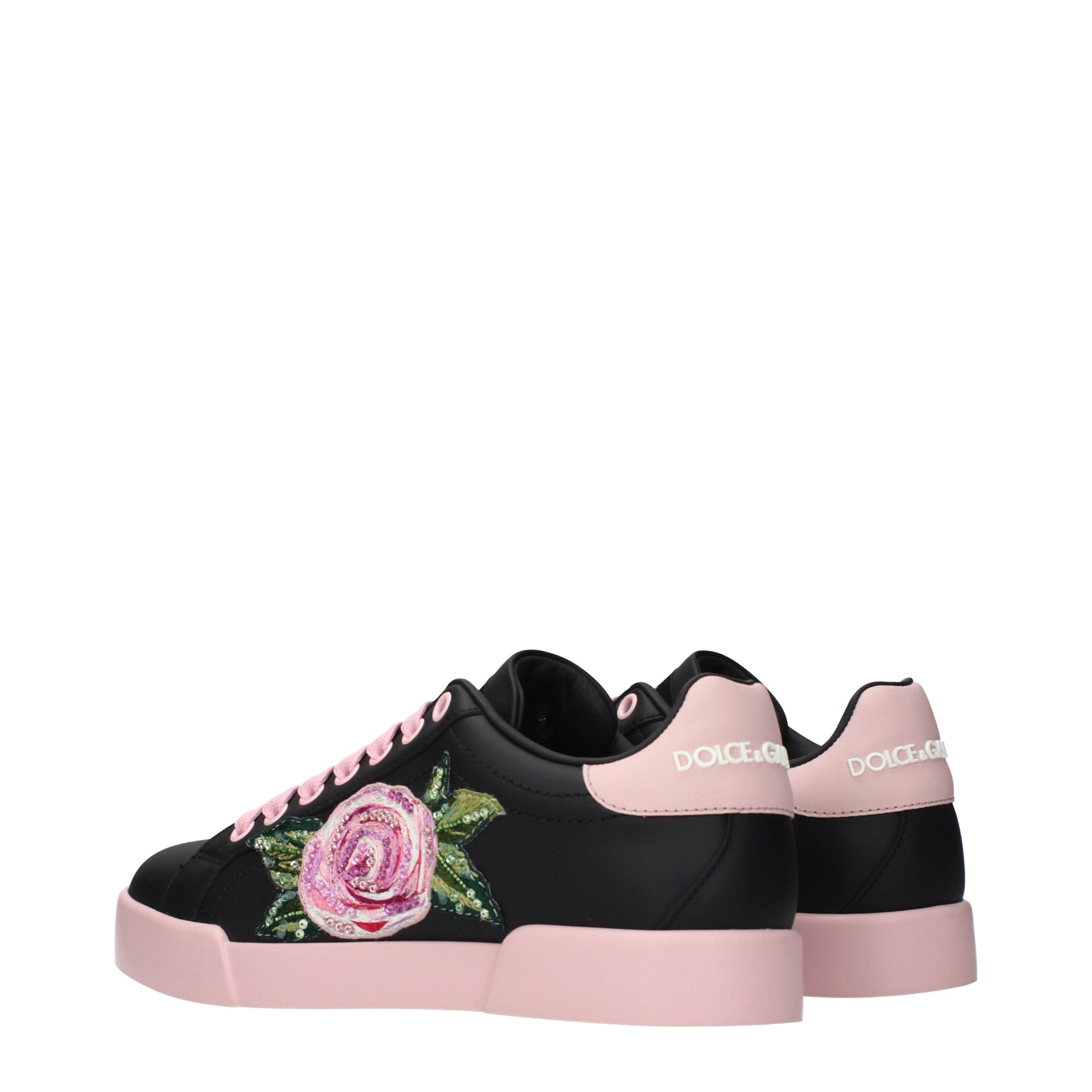 Dolce & Gabbana Schwarze Leder-Sneaker