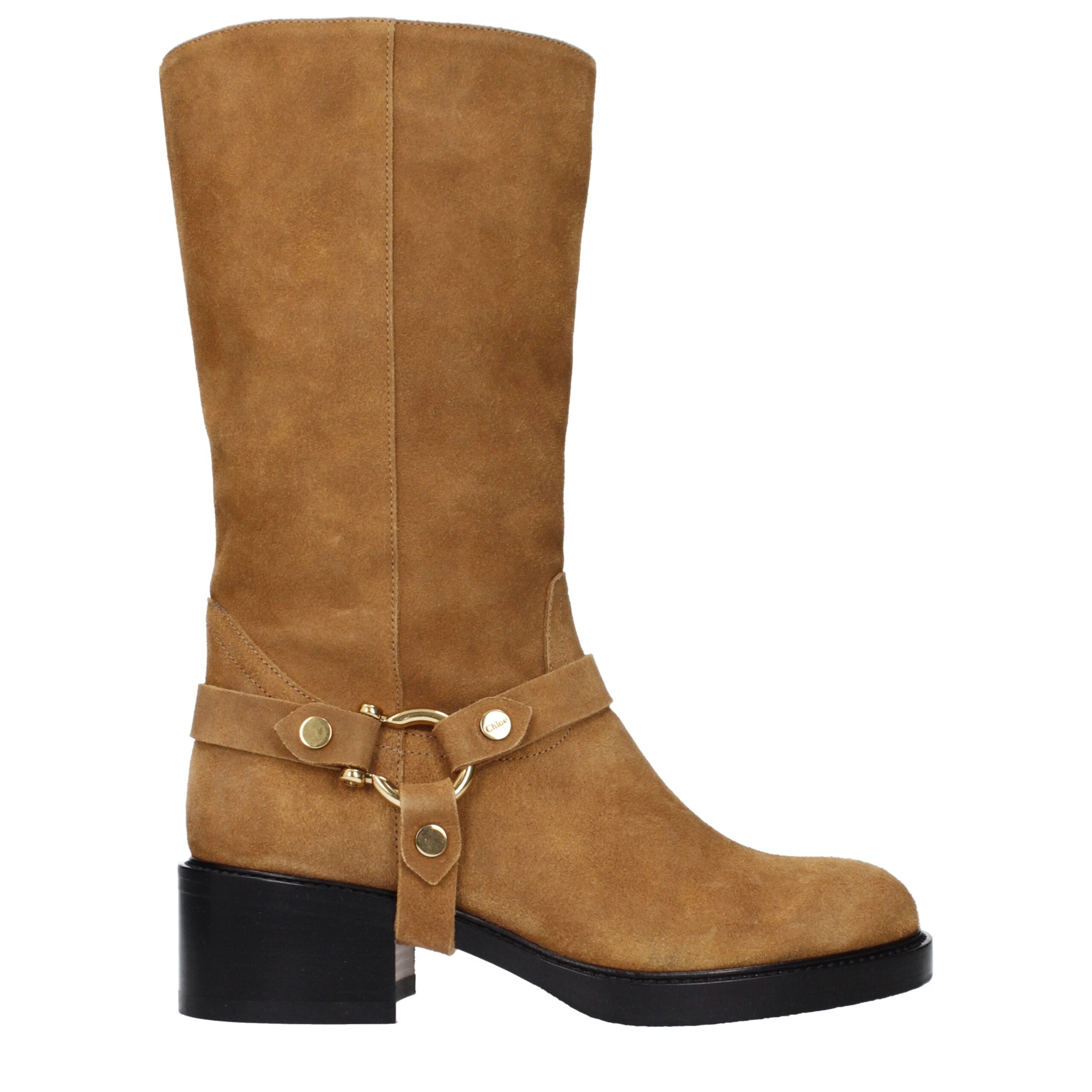 Chloé Braune Leder-Ankle-Boots