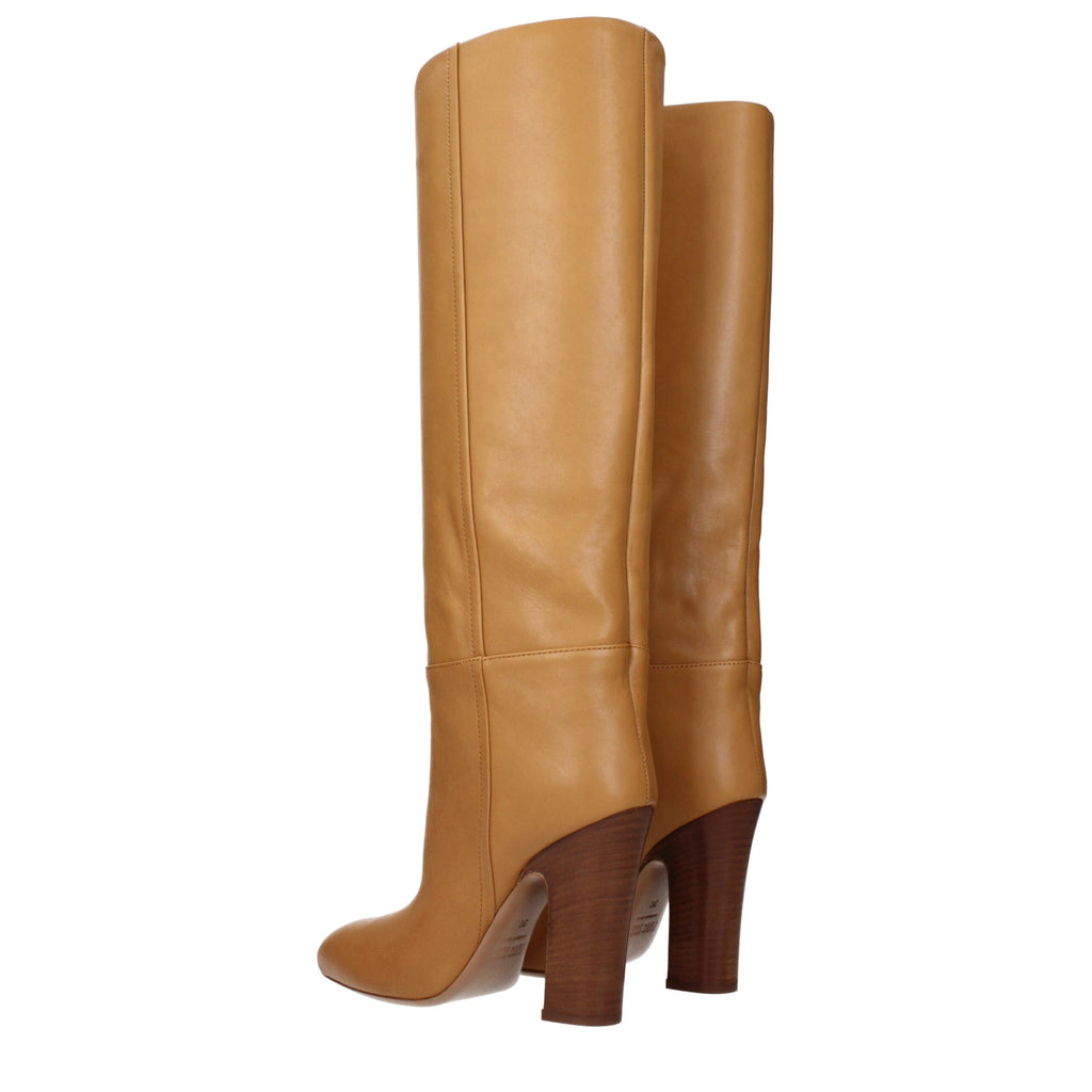 Paris Texas Braune Lederstiefel mit hohem Absatz