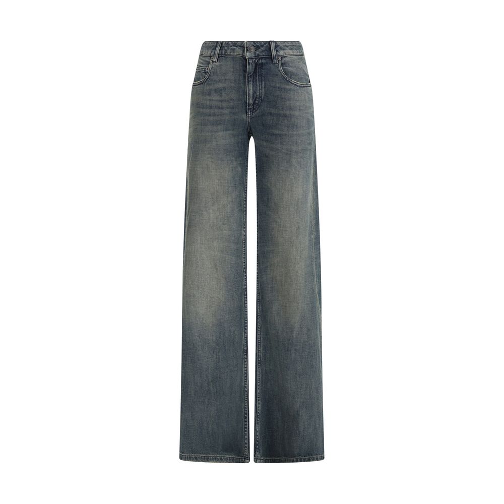 Balenciaga Ausgestellte Jeans aus blauem Baumwoll-Denim