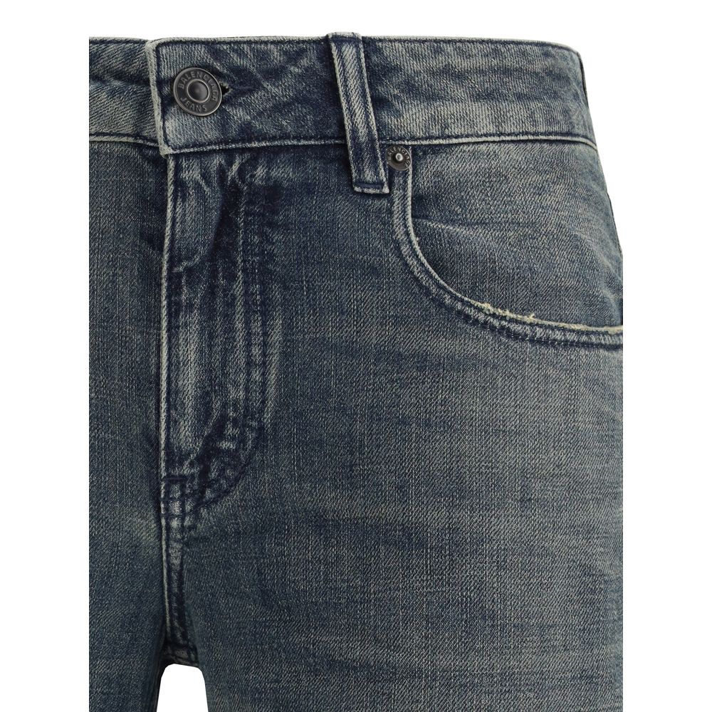 Balenciaga Ausgestellte Jeans aus blauem Baumwoll-Denim
