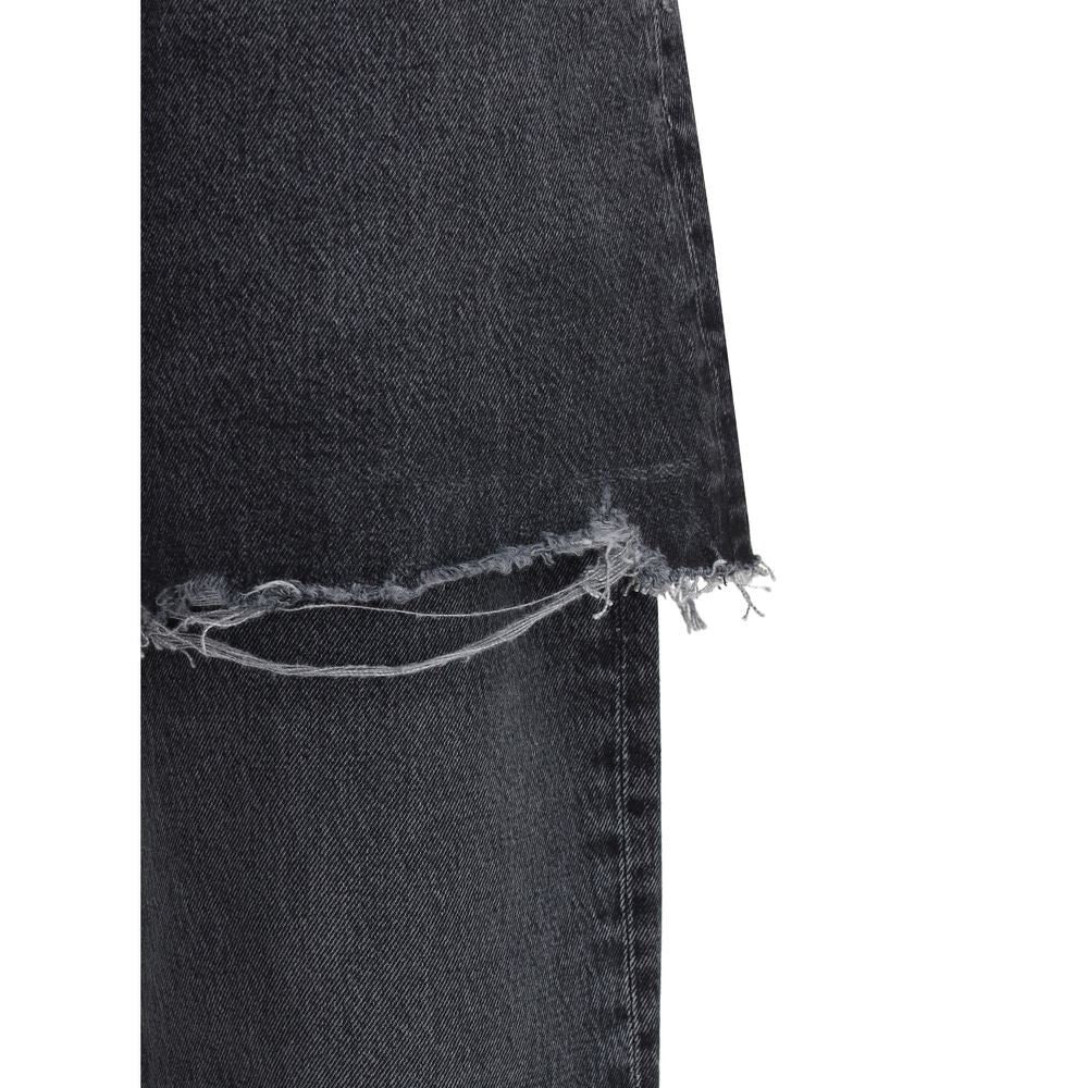 Agolde Schwarze, gerade Jeans aus recyceltem Baumwoll-Denim