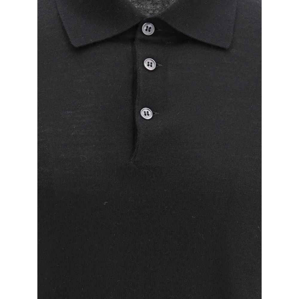 Brunello Cucinelli Schwarzes Kaschmir-Poloshirt