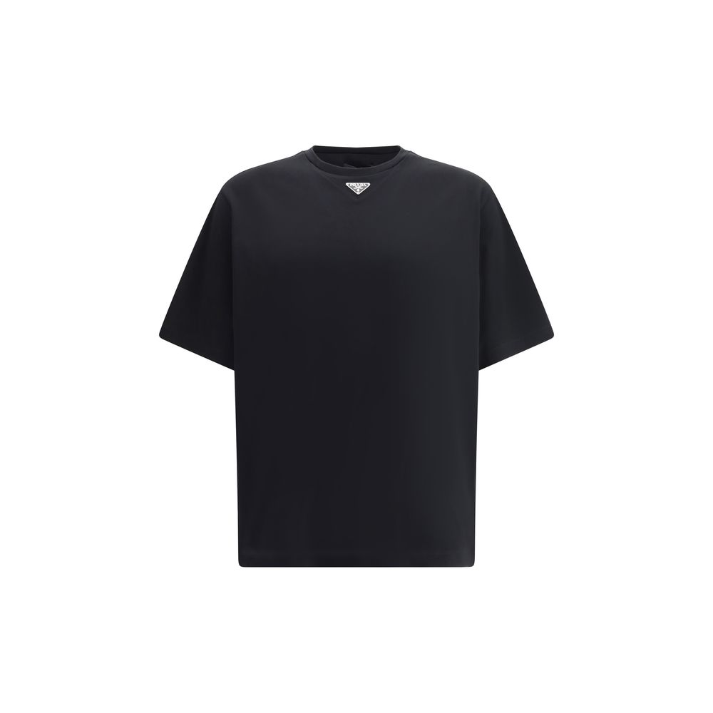 Prada Schwarzes Baumwoll-T-Shirt