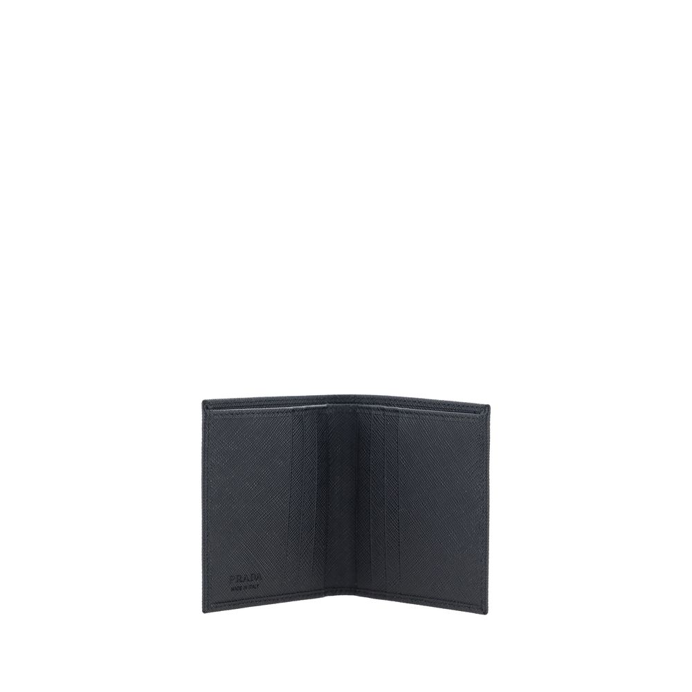 Prada Geldbörse aus schwarzem Kalbsleder Bos Taurus