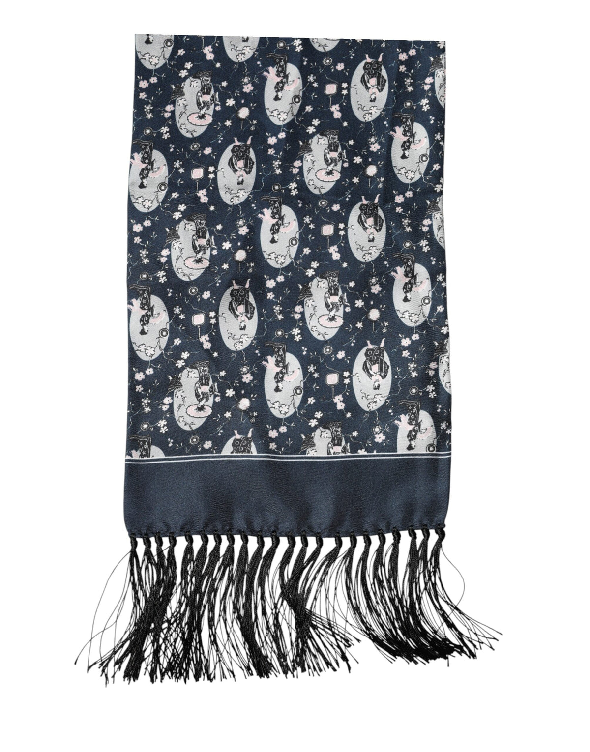Dolce & Gabbana Navyblau Seiden Halstuch Schal Herren