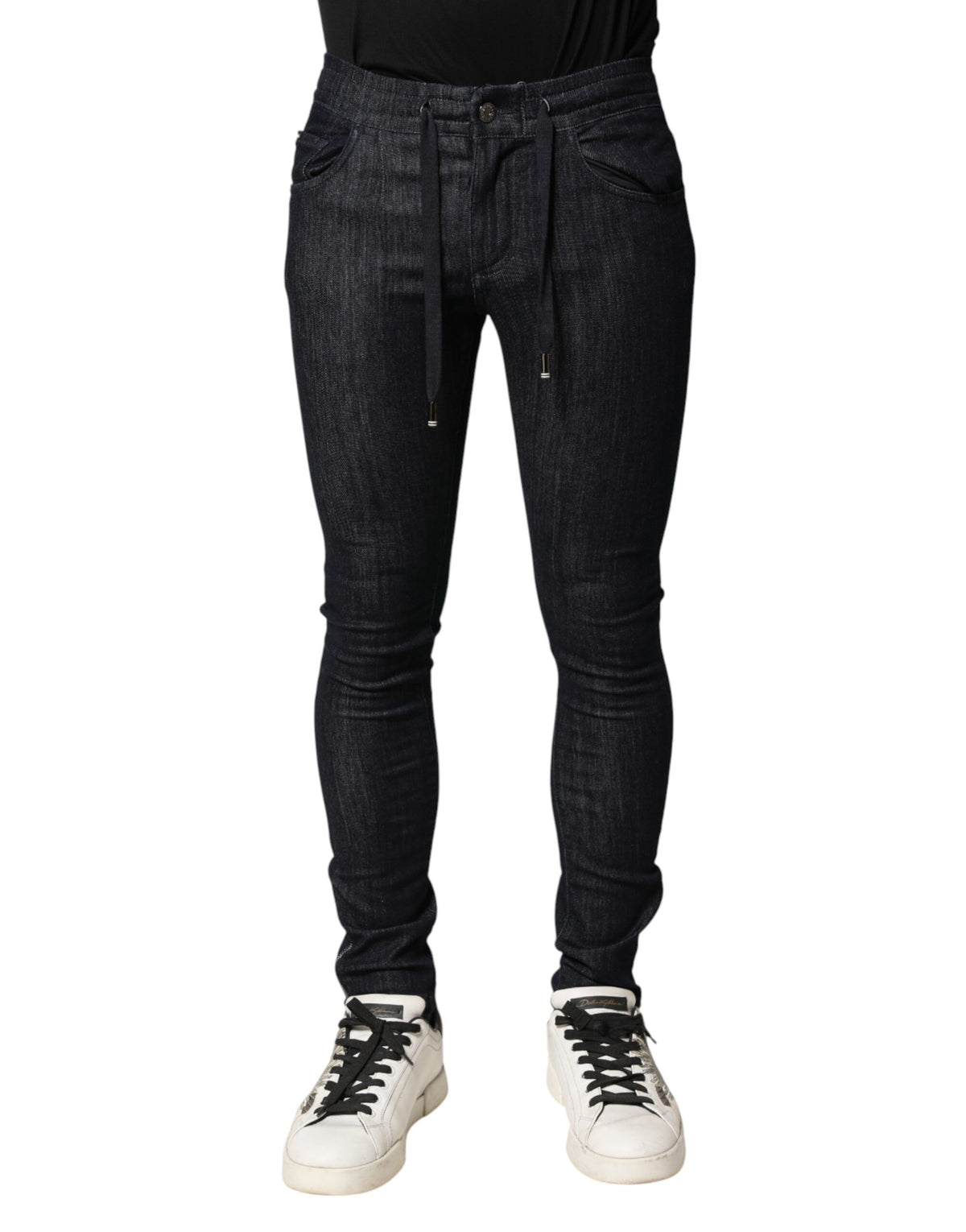Dolce & Gabbana Schwarze Baumwoll-Stretch-Skinny-Jeans für Herren