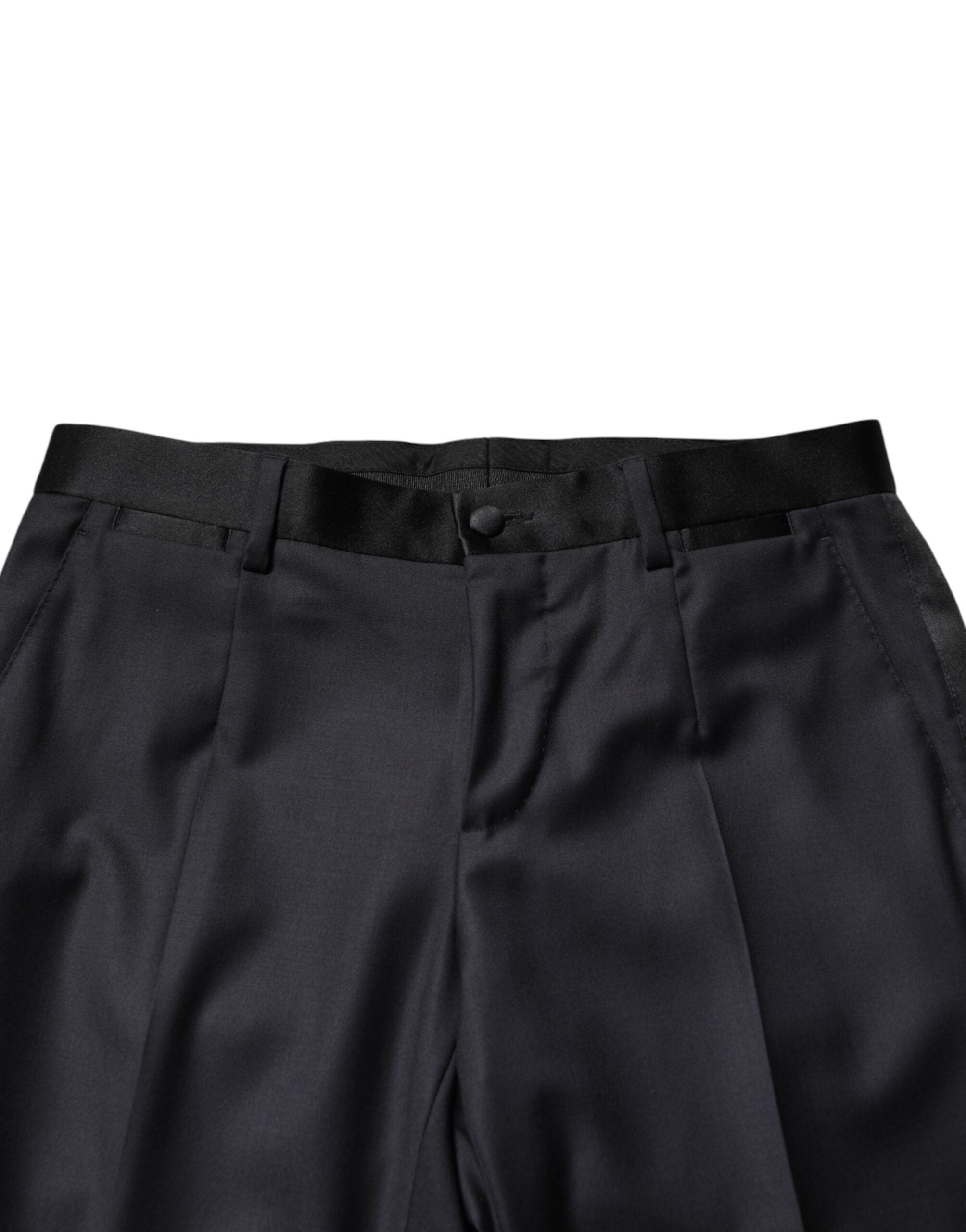 Dolce & Gabbana Black Wool Single Breasted 3 Piece Men Suit