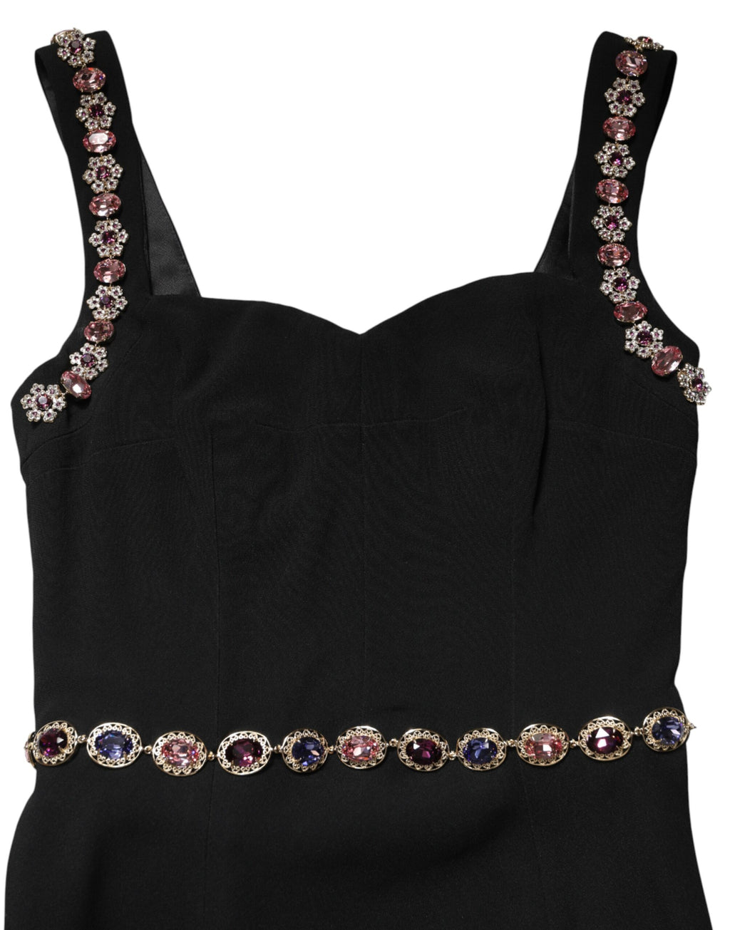 Dolce & Gabbana Zwarte Versierde Schede Zeemeerminjurk