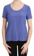 Patrizia Pepe Zijden Paarse Casual Top met Korte Mouwen Blouse