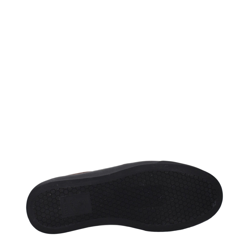 Moncler Brown Leather Slip-On Loafers