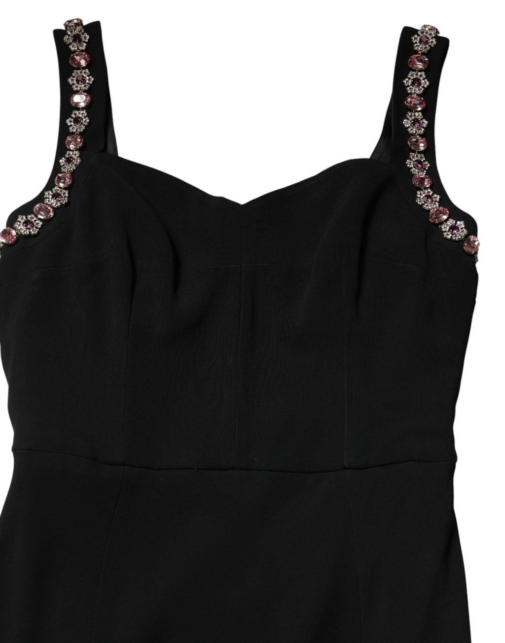 Dolce & Gabbana Zwarte Getailleerde Lange Avondjurk met Versieringen