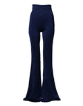 Elisabetta Franchi Navy Blue HighWaist Flare Leg Trouser Pants