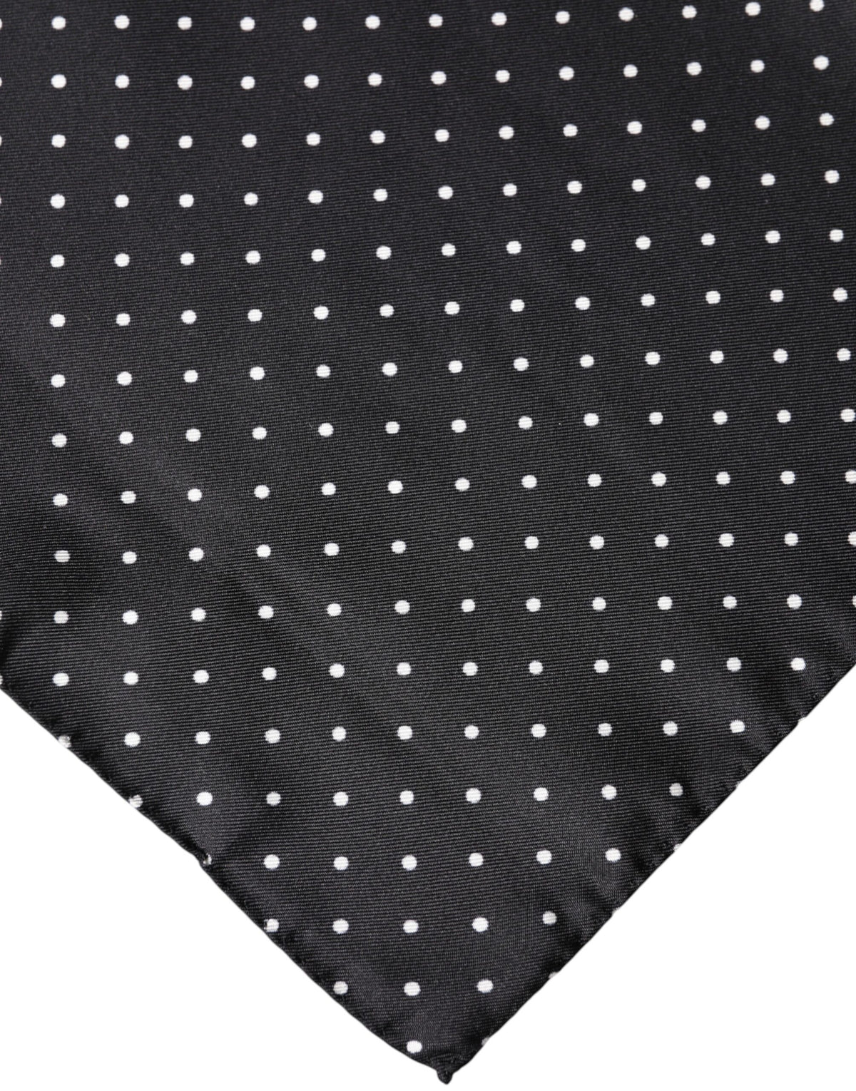 Dolce & Gabbana schwarzer Seiden-Foulard-Schal mit Tupfenmuster