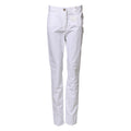 Peserico White Cotton Skinny Mid Waist Chino Trouser Pants