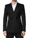 Dolce & Gabbana Black Stripes Double Breasted 2Button Blazer
