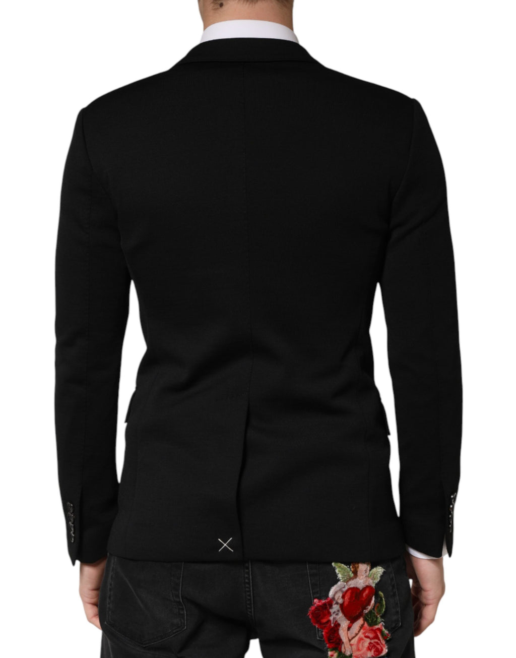 Dolce & Gabbana Zwarte Wollen Single Breasted Blazer met Twee Knopen