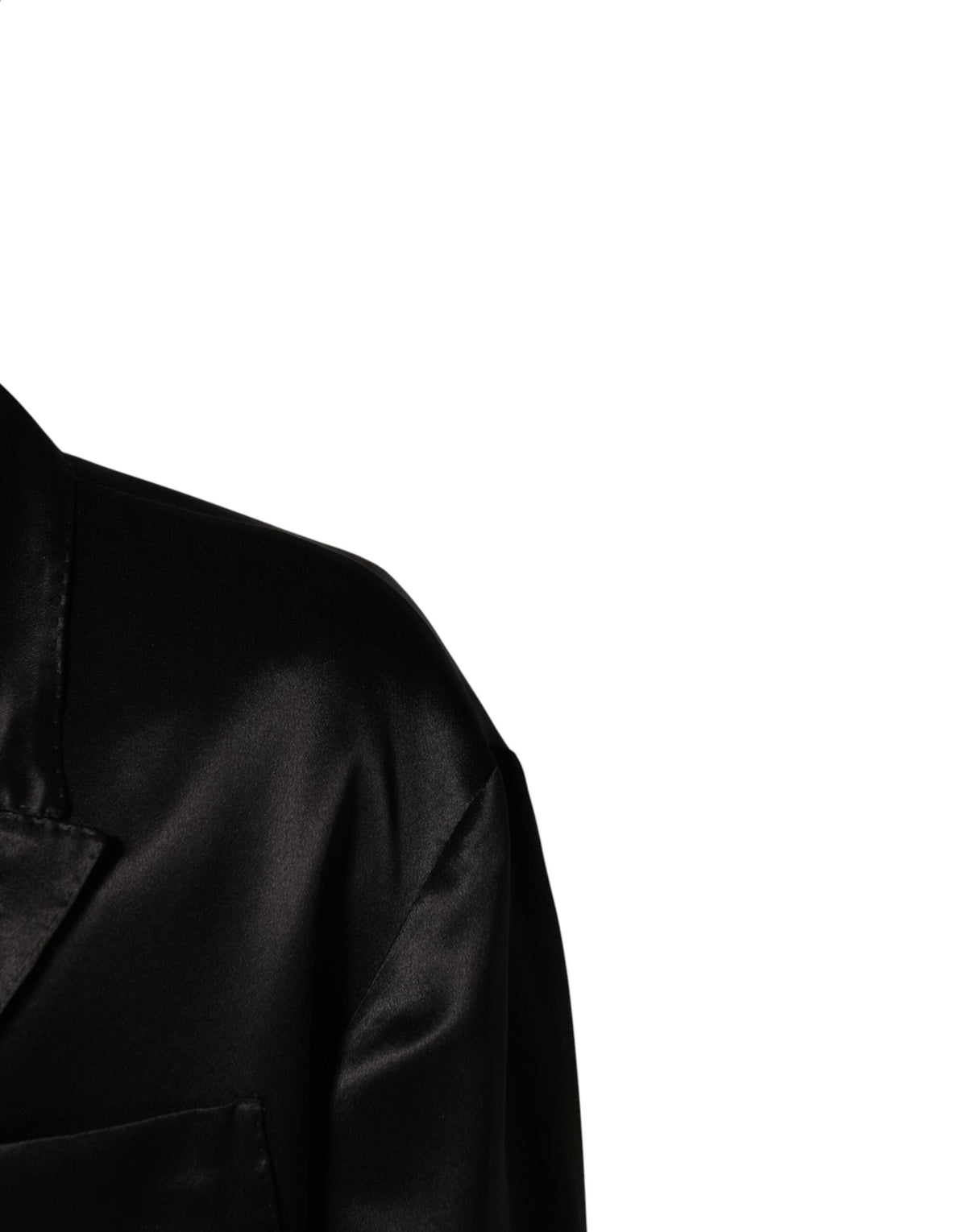 Dolce & Gabbana Zwarte Zijden Double-Breasted Blazer met 2 Knopen
