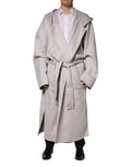 Dolce & Gabbana Off White Belted Long Trench Coat Men Jacket