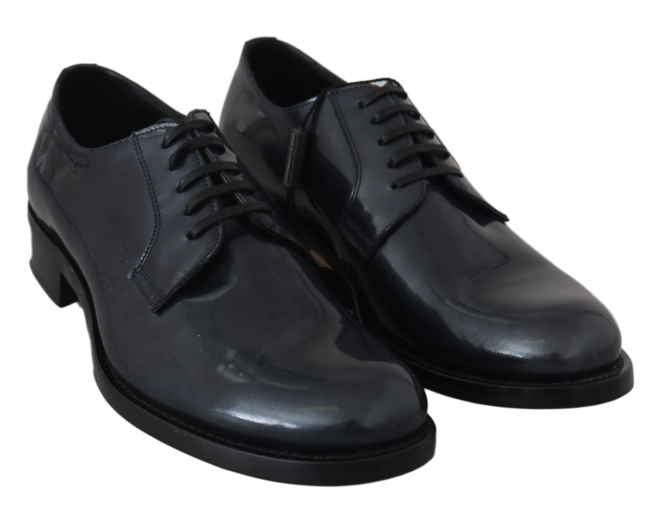 Dolce & Gabbana Blaue Leder Derby Kleid Formelle Schuhe