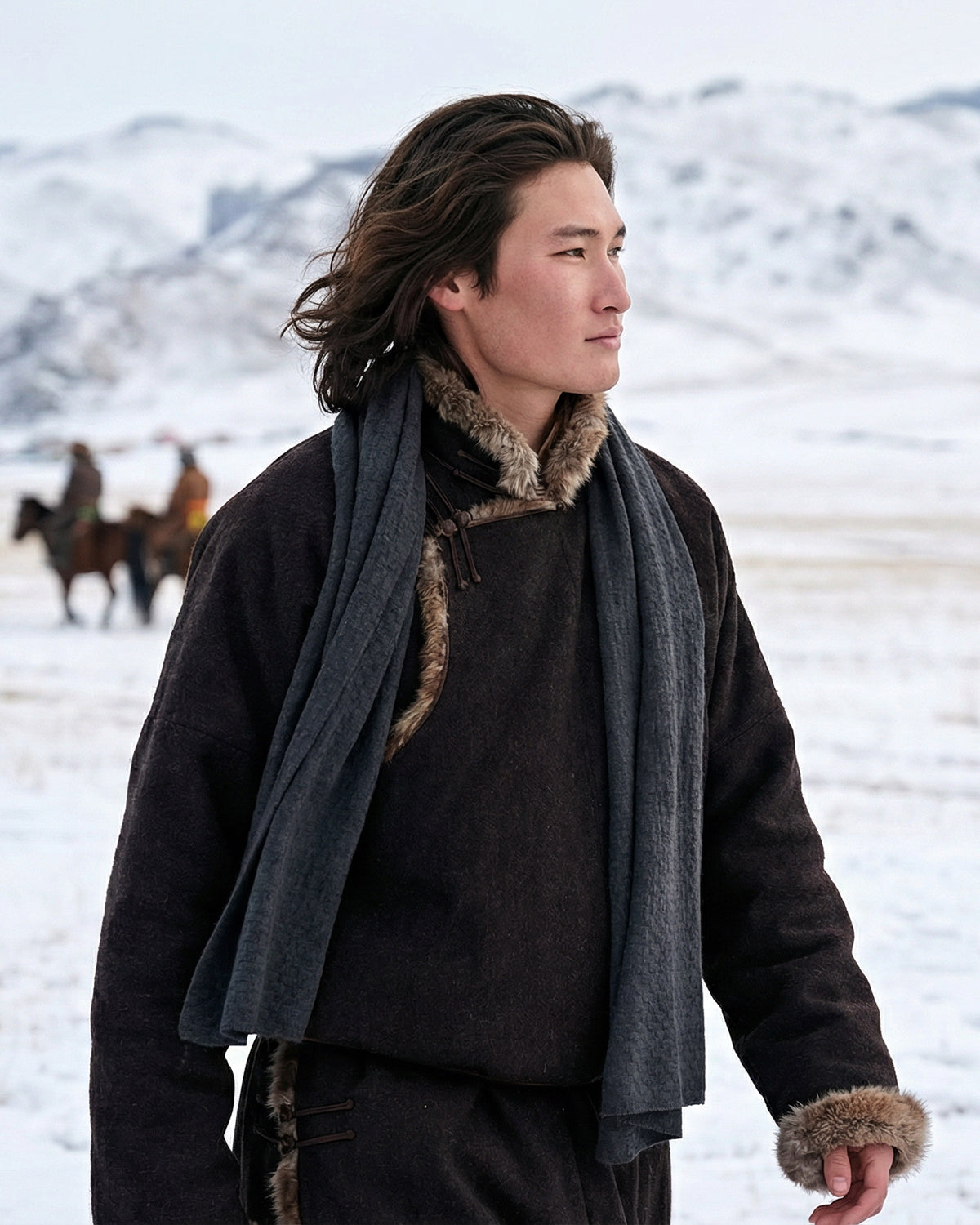 Kaschmirschal Carbon Herren