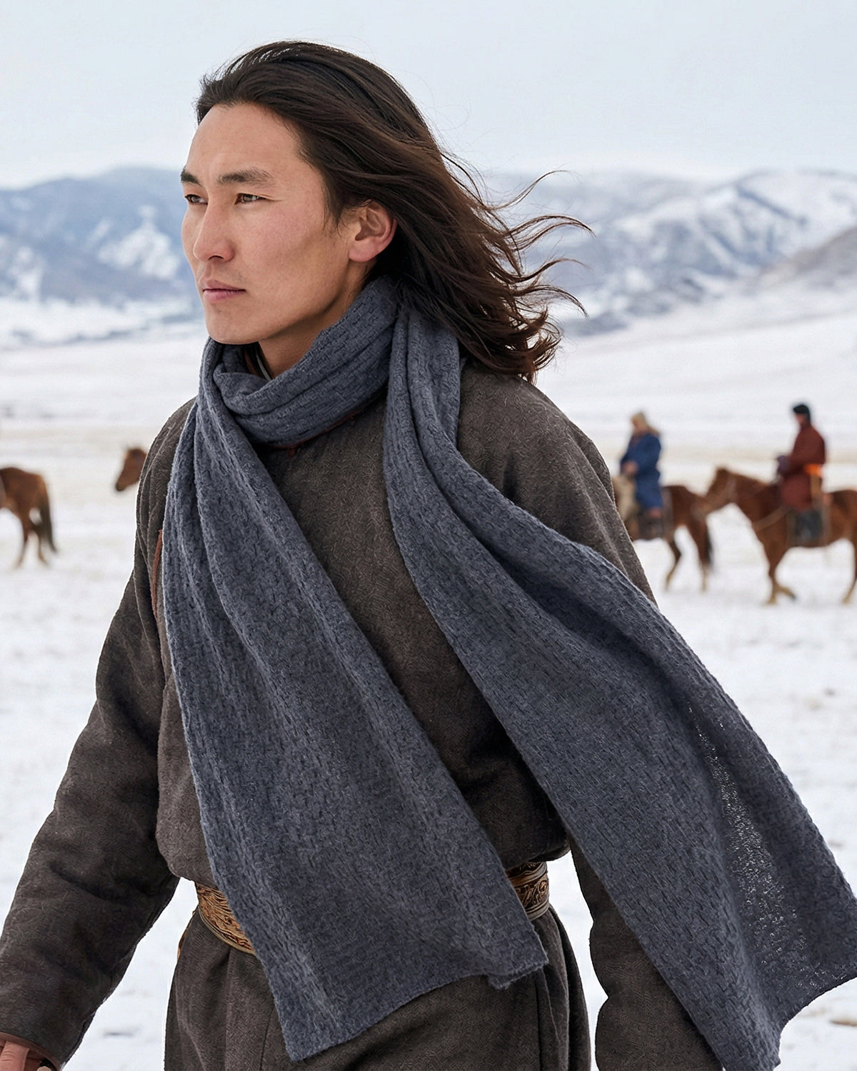 Kaschmirschal Carbon Herren